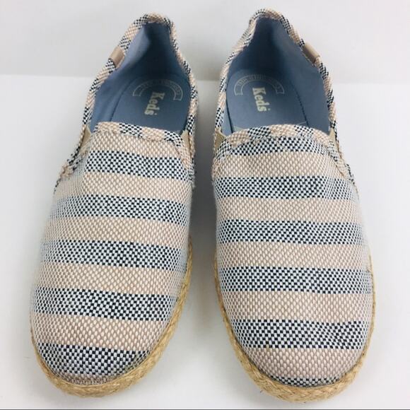 Keds Canvas Stripe Espadrille Slip On Flats Size 8.5 - Picture 4 of 8